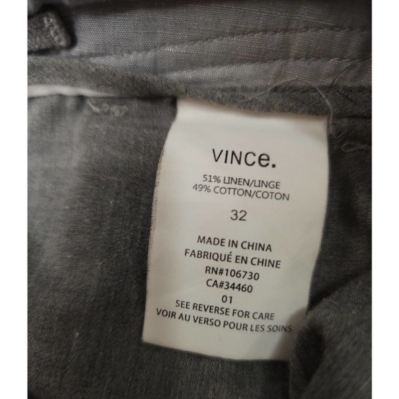 Vince Cotton Blend Drawstring Button Fly Gray Flap Pocket Causal Pant 32(34x 29) - Picture 7 of 7